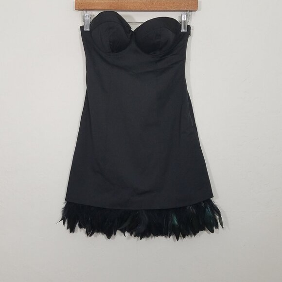 NWT Guess Strapless Mini Dress Black Size 1 - Picture 1 of 9